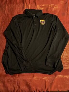 Core365 Polo Shirt Mens 2XL Black Long Sleeve ShopRite Asset Protection Badge